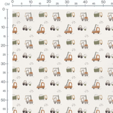 Tissu - Engins marron et gris