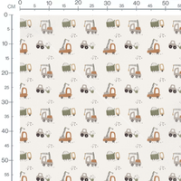 Tissu - Engins marron et gris