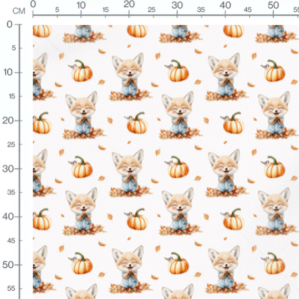 Tissu - Renards et citrouilles