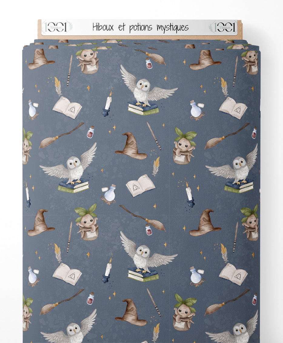 Tissu - Hiboux et potions mystiques