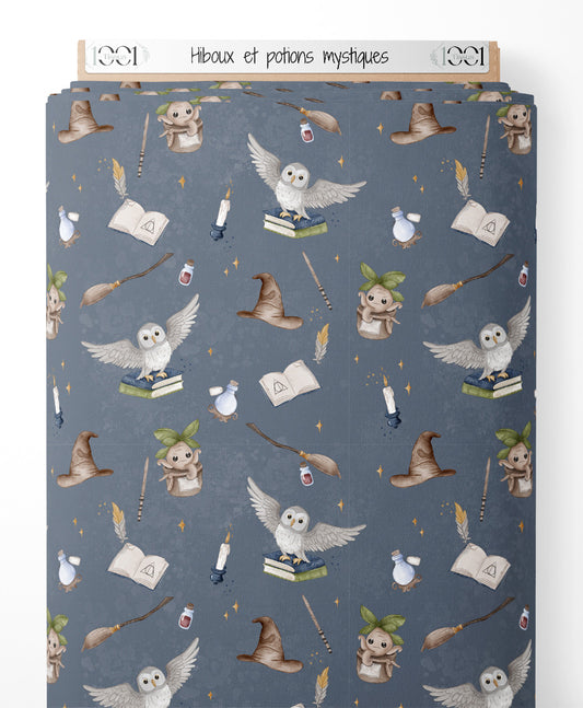 Tissu - Hiboux et potions mystiques