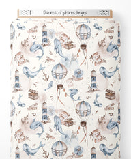 Tissu - Baleines et phares beiges