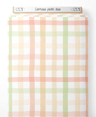 Tissu - Carreaux pastel doux