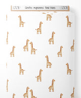 Tissu - Girafes mignonnes sur fond blanc