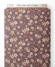 Tissu - Petites fleurs roses et vertes