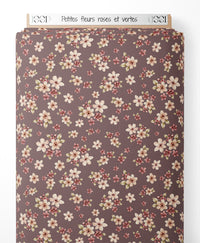 Tissu - Petites fleurs roses et vertes