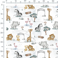 Tissu - Animaux mignons de zoo
