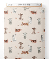 Tissu - Chiens et os beige