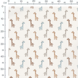 Tissu - Girafes souriantes sur crème