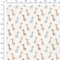 Tissu - Girafes souriantes sur crème