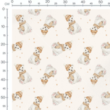 Tissu - Ours polaires sur fond beige