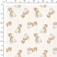 Tissu - Ours polaires sur fond beige