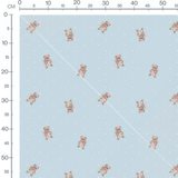 Tissu - Oursons bruns sur bleu clair