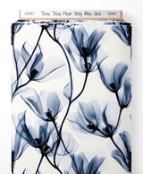 Tissu - Tissu Fleur Xray Bleu Gris