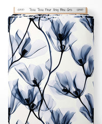 Tissu - Tissu Fleur Xray Bleu Gris