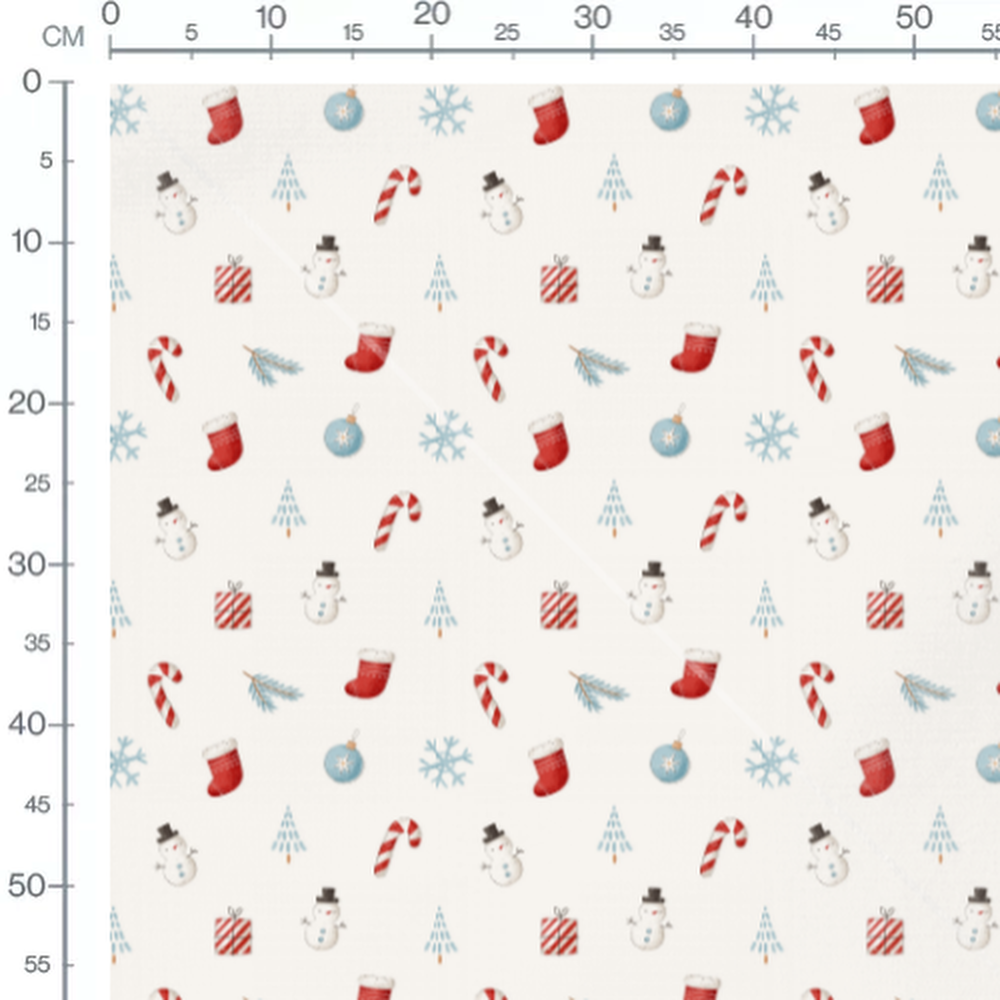 Tissu - Bonhommes de neige joyeux