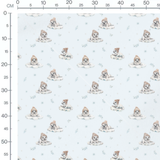 Tissu - Phoques sur glace bleue