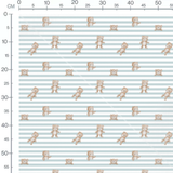 Tissu - Oursons beiges sur rayures claires
