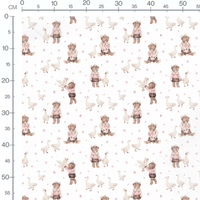 Tissu - Oursons et oies aquarelle