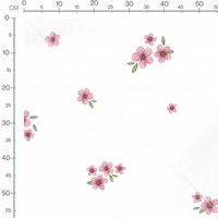 Tissu - Fleurs roses et feuilles vertes 8