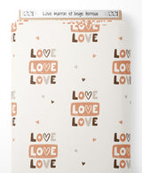 Tissu - Love marron et beige terreux