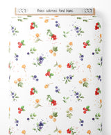 Tissu - Baies colorées sur fond blanc