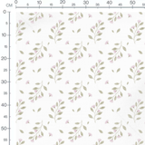 Tissu - Fleurs roses et feuilles légères