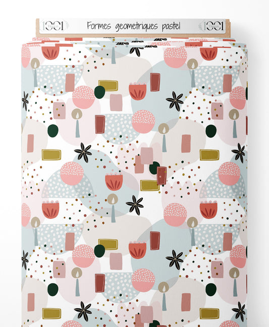 Tissu - Formes géométriques pastel