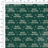 Tissu - Texte Merry Christmas vert