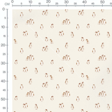 Tissu - Pingouins marron sur crème 2