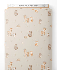 Tissu - Animaux de la forêt pastel