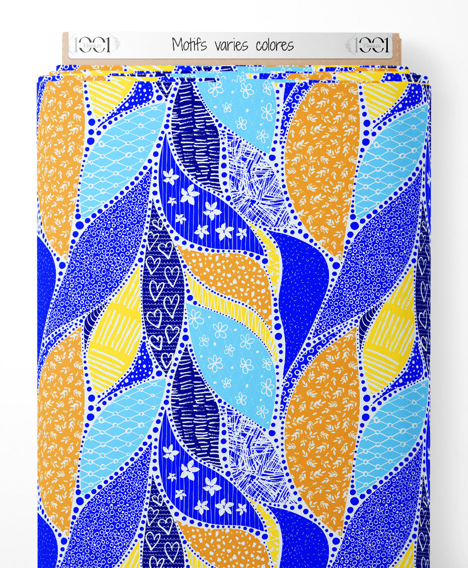 Tissu - Motifs variés colorés