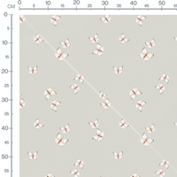Tissu - Papillons blancs marron gris