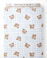 Tissu - Oursons bruns sur bleu clair 2