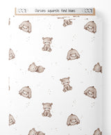 Tissu - Oursons aquarelle sur fond blanc