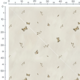 Tissu - Papillons et Feuilles Beiges