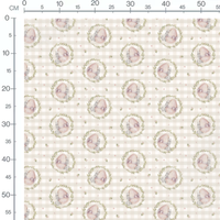 Tissu - Lapins gris et œufs roses beige 2