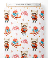 Tissu - Raton laveur et cadeaux