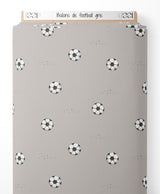 Tissu - Ballons de football gris