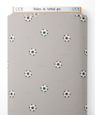 Tissu - Ballons de football gris