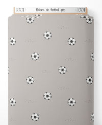 Tissu - Ballons de football gris