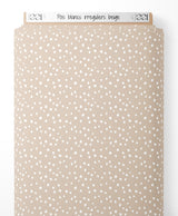 Tissu - Pois blancs irréguliers beige
