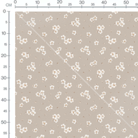 Tissu - Fleurs blanches et bourgeons 2