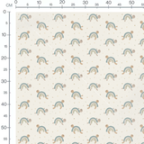 Tissu - Tortues arc-en-ciel pastel