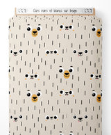 Tissu - Ours noirs et blancs sur beige