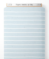 Tissu - Rayures blanches sur bleu