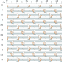Tissu - Oursons beige et voiles bleues