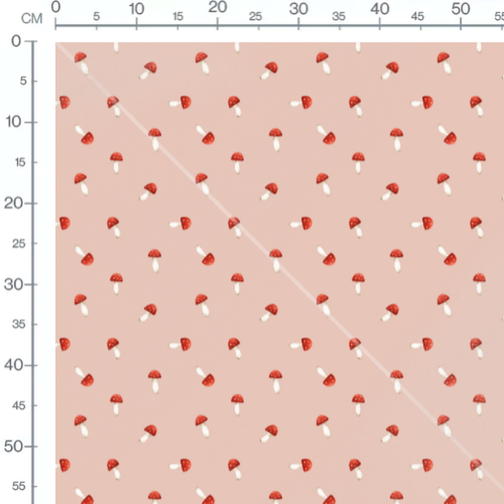 Tissu - Champignons rouges à pois 2
