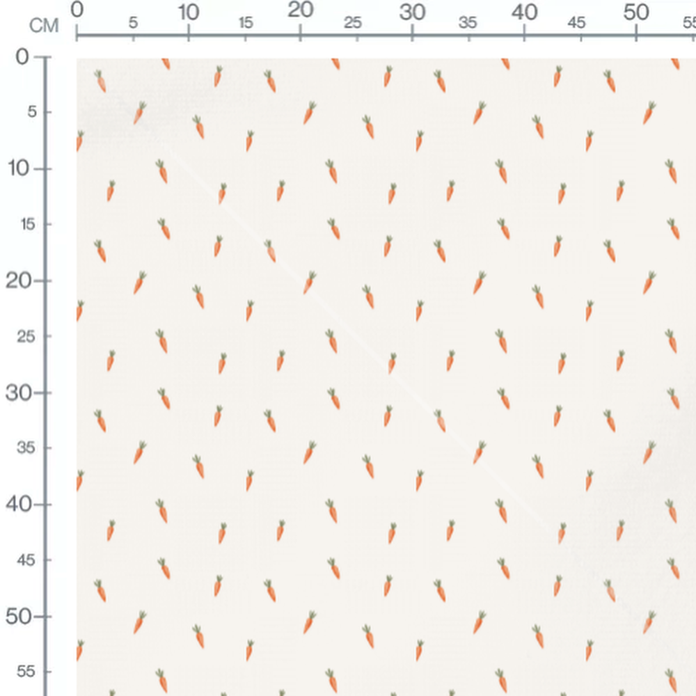 Tissu - Carottes sur fond blanc