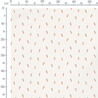 Tissu - Carottes sur fond blanc